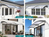 Instahut Window Door Awning 0.8mx2m Transparent AWN-08X2-CLR