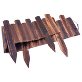 Garden Lawn Edging Fence Wood Coffee 1 Set Decorative Garden Border Natural Atmosphere V1370-AZ4-15198