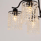 Crystal Chandelier Industrial Farmhouse, Black V178-34591
