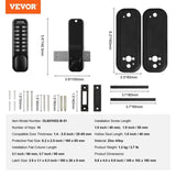 Mechanical Keyless Entry Door Lock, 14 Digit Keypad, Water-proof Zinc Alloy, Outdoor Gate Door Locks V952-JXMMSBMAZSZMEOO20V0