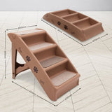 Furtastic Foldable Pet Stairs 50cm Dog Ladder Cat Ramp with Non-Slip Mat for Indoor Outdoor PTS-EJE-433-BR