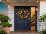 Christabelle 61cm Deluxe Mountain Pine Christmas Wreath Pre Lit Multi Function LED Timer Front 112_SENDMP61
