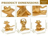Meditating Frog Miniature Figurine, 3D and Lively, Minimalist and Elegant, Flexible Display Design, V1369-AZ3-W-12179