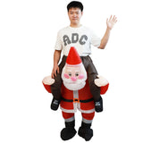 Santa Costume Funny Father Christmas Riding Inflatable Show Party Cosplay Role Playing Props V1294-YM0703-3115230047711