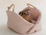 Luxury Quilted 2-in-1 Pet Travel Carrier & Car Booster Seat for Small Dogs V888-ELOSUNG35949
