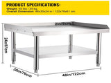 Stainless Steel Equipment Grill Stand, 122 x 76 x 61cm Stainless Table, Grill Stand Table with V952-SBSKTBD4830INXAETV0