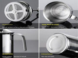 Milk Frother, 304 Stainless Steel Manual Milk Foamer, Handheld Coffee Milk Frothing Pitchers, Manual V1192-AZ-W-6871