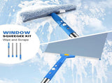 11 L Window Cleaning Kit with Bucket, Squeegee and Microfibre Scrubber for Home, Outdoor, Car and V1189-LC-AMZ-00176