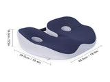 Seating Cushion Soft Comfortable Breathable Buckle Curved Chair Cushion for Office Working Dark Blue V1294-YM0703-3117230047612