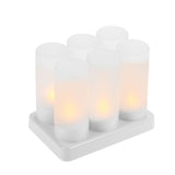 Rechargeable LED Flickering Flameless Candles Tealight Candles Lights with Frosted Cups Charging V1294-YM0901-H19839EU-6