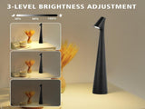 Portable LED Table Lamp 13.5" H Touch Control, 3 Brightness Levels, Rechargeable Desk Light for V1107-CS-GJTDH