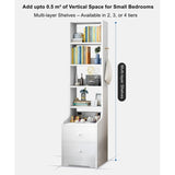 2x bedside table set with shelves and drawers modern white design V360-ZC-FNBT0037-WT-86-47X2