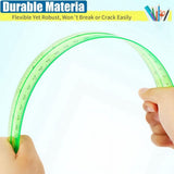 12 Inch Plastic Rulers, 96 PCS Transparent Assorted Color Metric Bulk Rulers with Inches Centimeters V1366-AZ2-W-14559