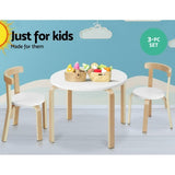 Keezi 3PCS Kids Table and Chairs Set Activity Toy Play Desk BENT-B-KID-TAB01-NT-WH