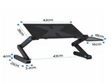 Artiss Laptop Stand Aluminium Computer Riser Foldable Lap Desk Bed Table Black LA-STAND-FOLD-BK