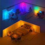 Smart LED Floor Lamp RGBICB Mood Light Ambient Light With Backlight - Rainbow - Size 01 V1102-124-25524-RBW-01