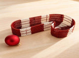 Candy Cane Shaped Woven Storage Basket, Holiday Table Organizer Tray, Divided Compartments for V1192-AZ-W-24672