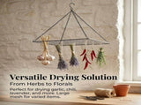 Hanging Herb Rack, 13.8"x13.8" Square Metal Mesh Herb Dryer with Chain & Hook, Hanging Plant V1192-AZ-W-18101