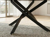 Round Marble-Effect Table-Black V264-DNT-410C-BLK-11M
