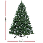 Jingle Jollys Christmas Tree 2.1m Snowy Xmas Tree Decoration 905 Tips XM-TR-WELL-7F-SNOW