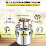 50L Water Alcohol Distiller Copper Moonshinestill Brewing w/ Water Pump V952-ZLQDLNTDBA50LPYJAV3
