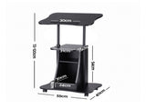 Artiss Mobile Podium Stand with Lockable Wheels Height Adjustable Laptop Desk Black LPS-HY01-120-BK