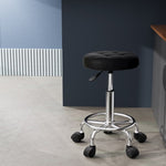 Artiss Salon Stool Round Swivel Chairs SALON-B-D-RD-NEW-BK