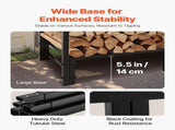 Firewood Rack with Waterproof Cover, 1.22m Outdoor Firewood 1/4 Cord Storage Metal Log V952-HWDCJ4FT20MMYL0PX001V0