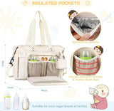 Baby Storage Bag - With Changing Mat - Multiple Storage Compartments - Suitable for Daily Use V1189-HB001WSRT00023