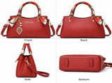 Red Large Capacity Lychee PU Leather Tote Handbag - Elegant Women's Satchel Crossbody Bag with Red V888-ELOSUNG55316-1