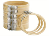 24 Pack 6 Inch Bamboo Embroidery Hoops with Adjustable Screw, Natural Cross Stitch Hoops for Hand V1369-AZ3-W-16973