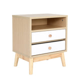 Bedside Table Side Storage Cabinet Nightstand Bedroom 2 Drawer ANYA OAK V274-FT-BEDT-2DD11-WD