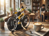 Modern Bicycle Flip Clock Creative Mechanical Desk Timepiece with Dual Rotating Wheels, Retro V1107-CS-ZXCZBHU