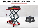 T-REX 300KG Hydraulic High Lift Double Scissor Trolley, 1.3M Max Platform Hgt, Heavy-Duty, for V219-VHWLFCTRH3HA