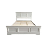 King Bed Frame in Solid Wood with Slats Support in White colour V43-BED-SPNC-KWH