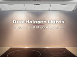EUROCHEF 90cm Fixed Stainless Steel Rangehood, Quiet 3-Speed, 4-Layer Dishwashable Filters, Halogen V219-RGHFIXEC97FA