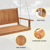 Gardeon Porch Swing Chair With Chain Outdoor Furniture Wooden Bench 2 Seater ODF-B-SWING-TK