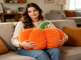 Pumpkin Shaped Plush Cushion Fall Holiday Decor Pillow, Soft Stuffed Seat Pad for Halloween V1369-AZ3-W-09154
