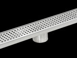 900mm Bathroom Shower Stainless Steel Grate Drain w/Centre outlet Floor Waste Square Pattern V63-832811
