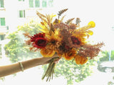2pcs Boho Style Artificial Flower Bouquets,17 Inch Bohemian Style Fall Flower Wedding Bouquets for V1192-AZ-W-11319