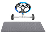 Aqua Buddy Pool Cover 600 Micron 7x4m w/ Blue Roller 5.55m Swimming Pools Sliver Solar Blanket PC-70X40-XL-DX-BL-ROLLER-BU