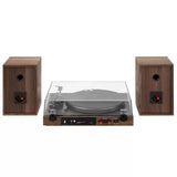 Vinyl Record Shelf Turntable with Speakers, Walnut Finish LSB-69015
