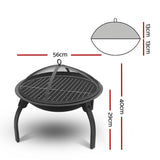 Fire Pit BBQ Charcoal Smoker Portable Outdoor Camping Pits Patio Fireplace 22" FPIT-UFO-5656