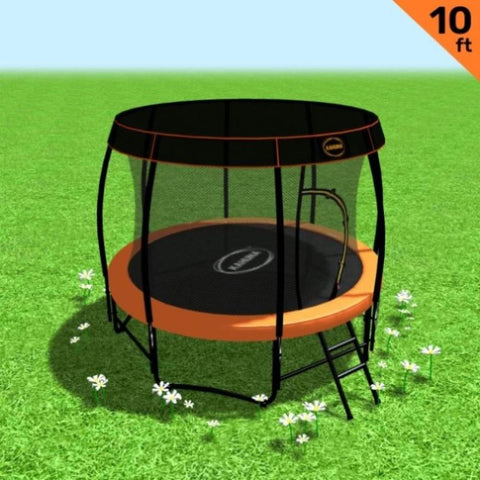 Kahuna Trampoline 10 ft with Roof - Orange TRA-KAH-10-OR-RF