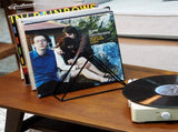 Crosley Voyager Bluetooth Portable Turntable - Dune Gadhouse Vinyl Rack Bundle - Black V398-CR8017BVR-DU4