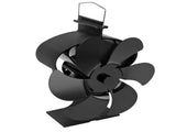 6 Blades Heat Powered Fireplace Fan Self Starting Eco Friendly Wood Stove Fan LT380 Black 152mm V1294-YM3113220263211-0421