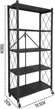 CARLA HOME 5-Tier Foldable Storage Shelf with Wheels for Kitchen, Garage, Pantry or Basement LSB-36142