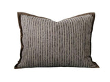 Striped Pillow Waist Pillow Brown Polyester Decorative Cushion Soft Supportive Throw Pillow for Sofa V1370-AZ4-09145