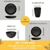 Plates and Bowls Sets, 16Pcs Dishes Set, Camping Dishes, Plastic Plates Reusable, Dishware, Outdoor V1366-AZ2-W-20951