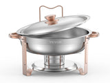 Chafing Dish Buffet Set, 5 Qt 4 Pack, Stainless Steel Chafer with 4 Full Size Pans, Round Catering V952-YXBXGSTGK4JTIXCAPV0